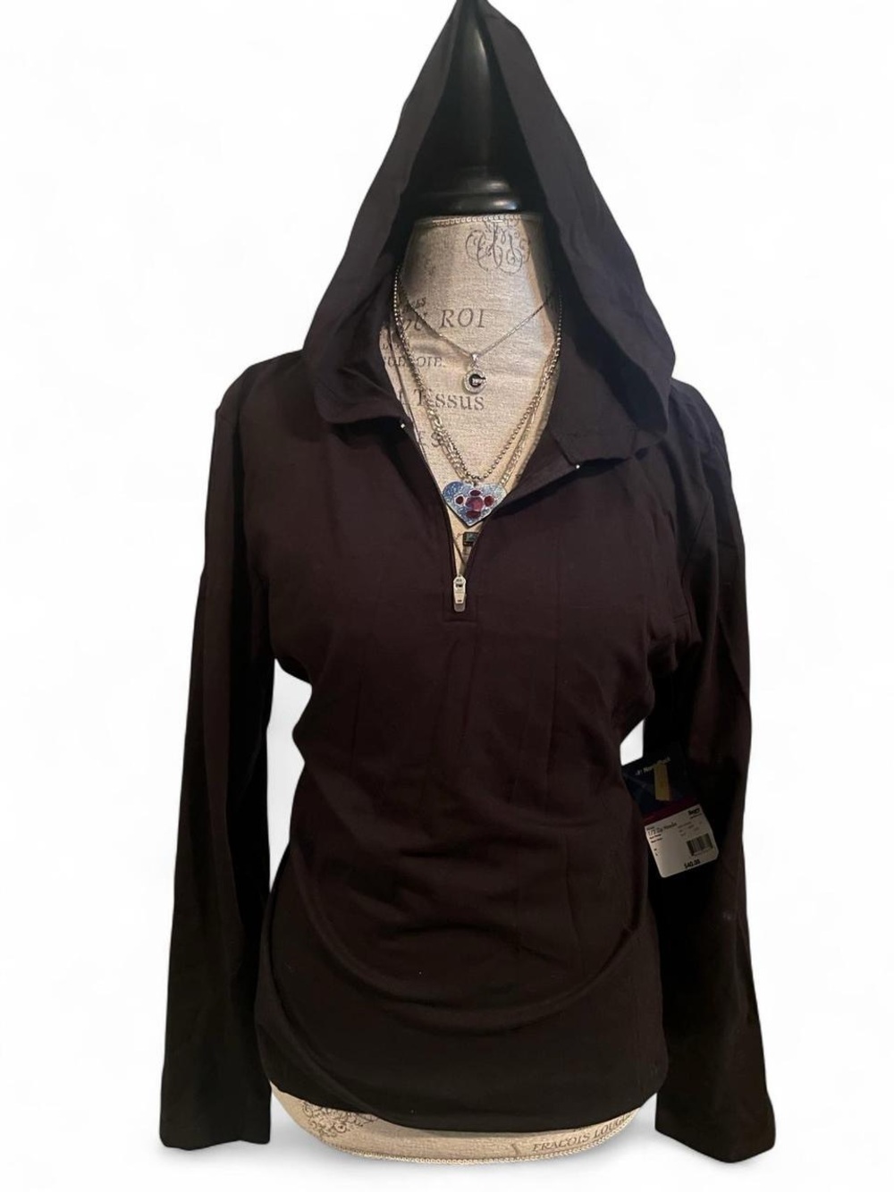 Y2K 1/2 Zip Black Athletic Hoodie • NWT Nordictrack • Size - L